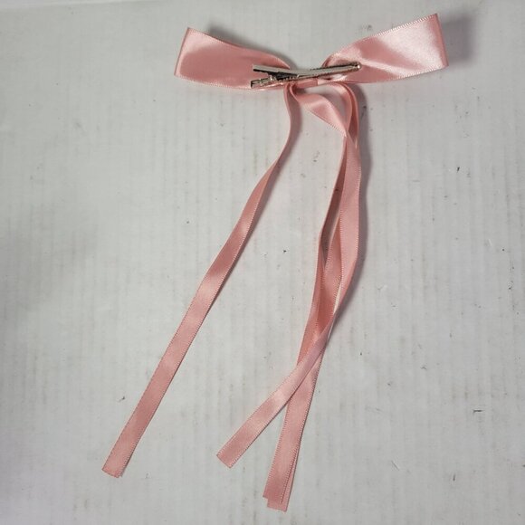 Revolve Shashi Set Of 3 Elsa Green & White Long Satin Alligator Clip Hair Bows - Picture 4 of 7